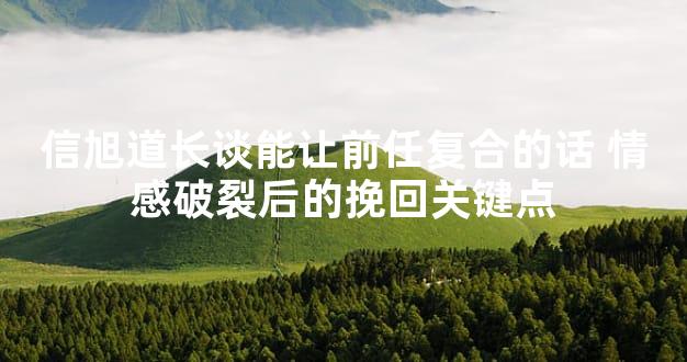 信旭道长谈能让前任复合的话 情感破裂后的挽回关键点